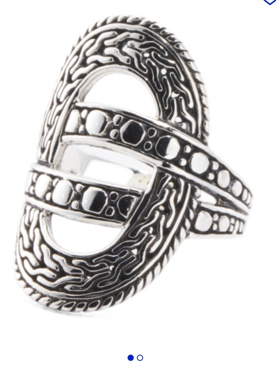 Annika Witt Jewelry - Annika Witt Sterling Silver Oxidized Open Oval Textured Ring - Silver